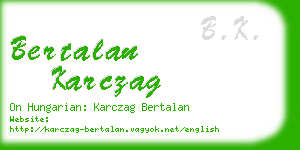 bertalan karczag business card